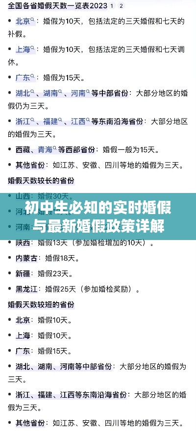 初中生必知的实时婚假与最新婚假政策详解