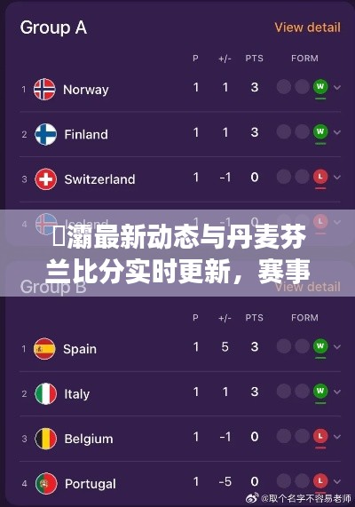 浐灞最新动态与丹麦芬兰比分实时更新，赛事进展与解析