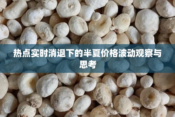 热点实时消退下的半夏价格波动观察与思考