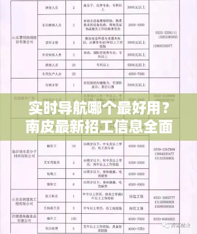 实时导航哪个最好用？南皮最新招工信息全面汇总