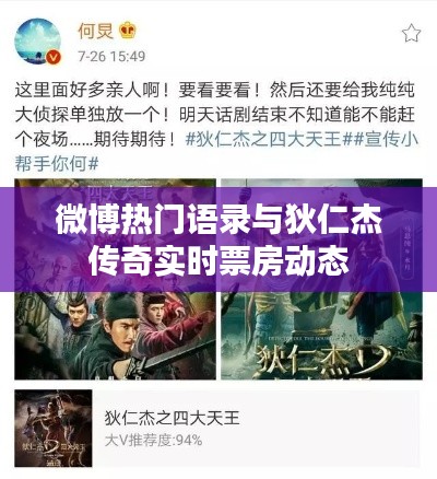 微博热门语录与狄仁杰传奇实时票房动态