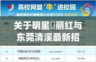 关于明星葉丽红与东莞清溪最新招聘信息的关键探讨