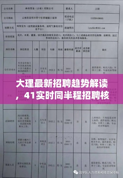 大理最新招聘趋势解读,41实时同半程招聘核心要点解析