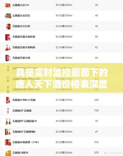 真是实时监控画面下的唐人天下酒价格表深度解析
