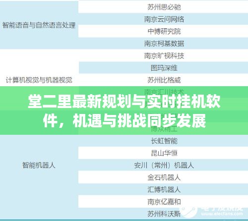 堂二里最新规划与实时挂机软件,机遇与挑战同步发展