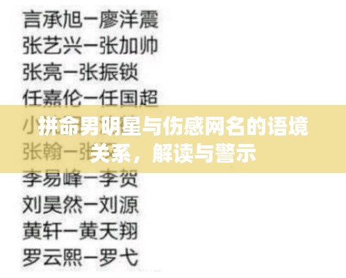 拼命男明星与伤感网名的语境关系,解读与警示