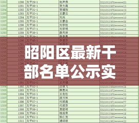 昭阳区最新干部名单公示实时更新，006105干部名单揭晓